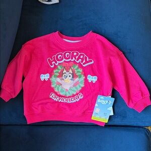 Bluey Kids Pink Holiday Sweatshirt